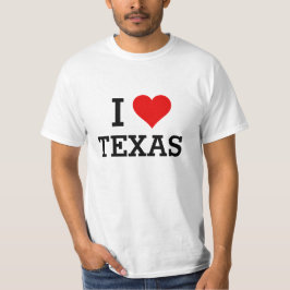 Camisa roja del corazón de Tejas del texto del