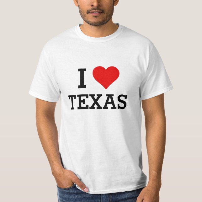 Camisa roja del corazón de Tejas del texto del (Anverso)