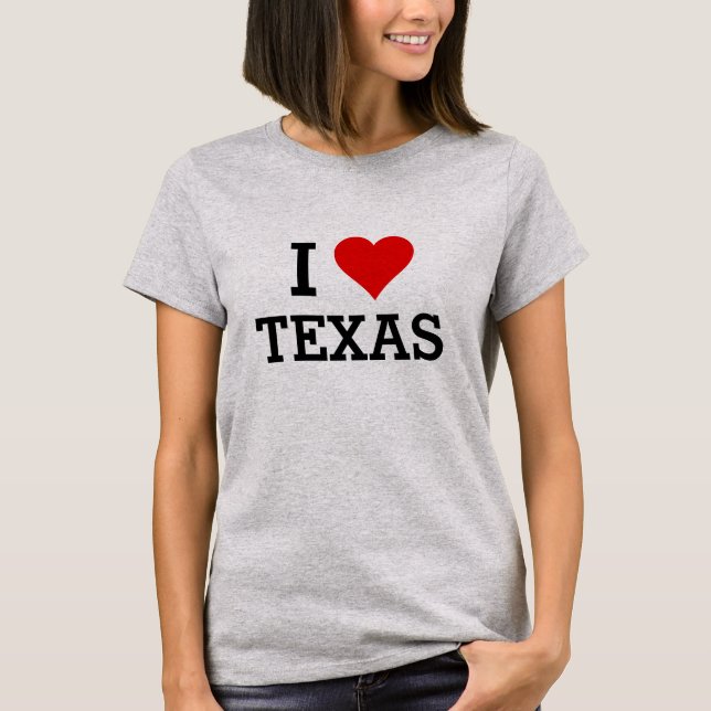 Camisa roja del corazón de Tejas del texto del (Anverso)