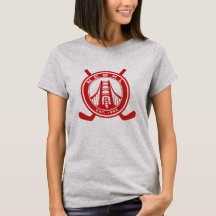 Camisa roja del funcionamiento del logotipo