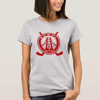 Camisa roja del funcionamiento del logotipo