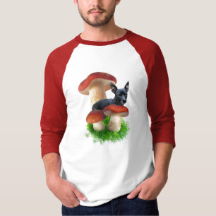 Camisa roja del perro de la seta