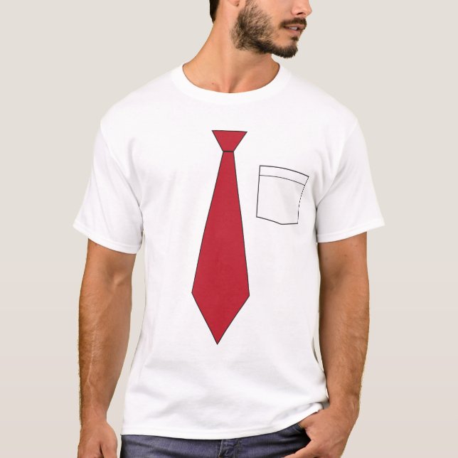 Camisa roja falsa divertida de la corbata (Anverso)
