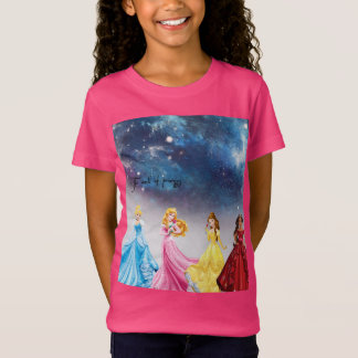 Camisa rosa con hermosas princesas