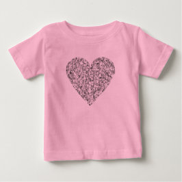 Camisa rosa de corazón dulce