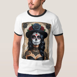 Camisa Rosa de la Calavera Gótica Vintage