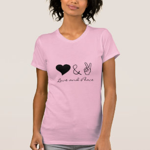 Camisa rosada de la paz y del amor
