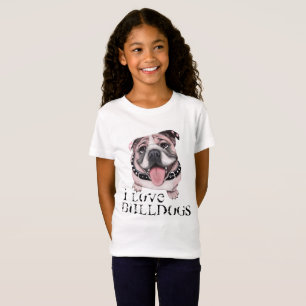 Camisa rosada de los chicas del bulldog