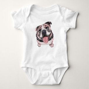 Camisa rosada del bebé del bulldog