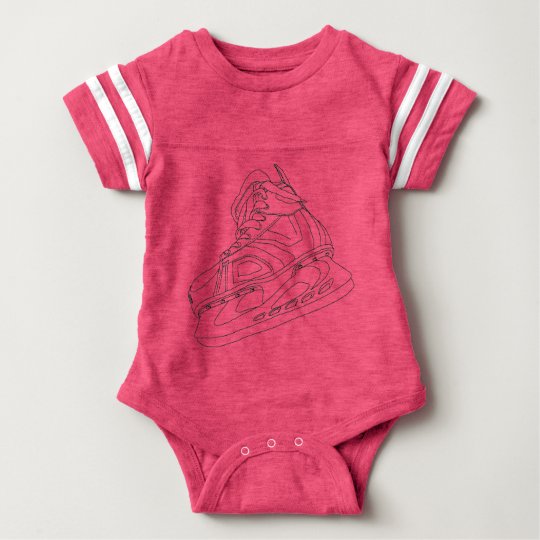 Camisa rosada del bebé del patín del hockey