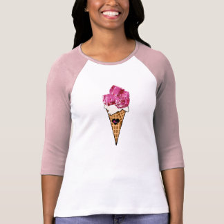 Camisa rosada del cono de helado
