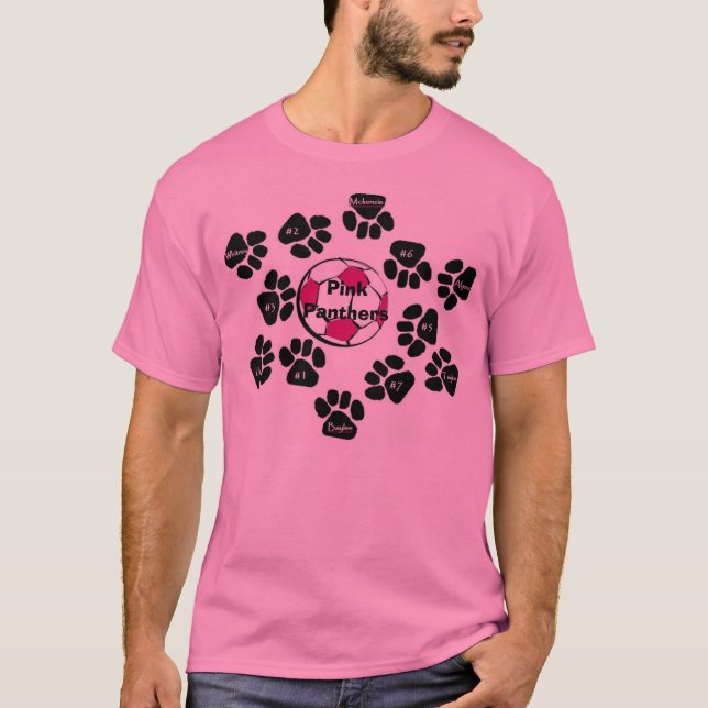 Camisa rosada del fútbol de las panteras (Anverso)