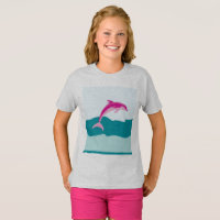 Camisa rosada del tema del delfín