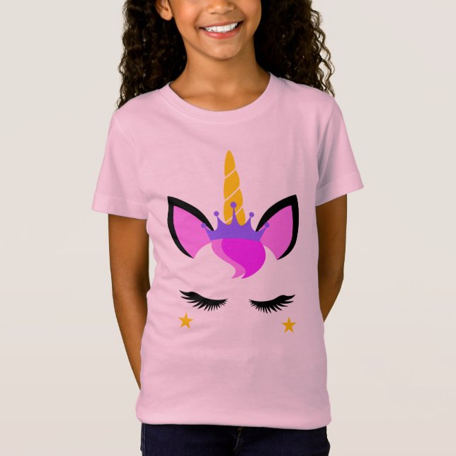 Camisa rosada hermosa del unicornio (Anverso)