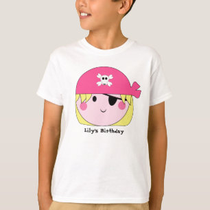 Camisa rosada linda del personalizado del pirata