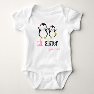 Camisa rosada personalizada pingüino de la pequeña