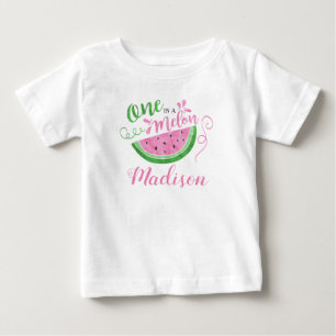 Camisa rosada personalizada sandía del cumpleaño