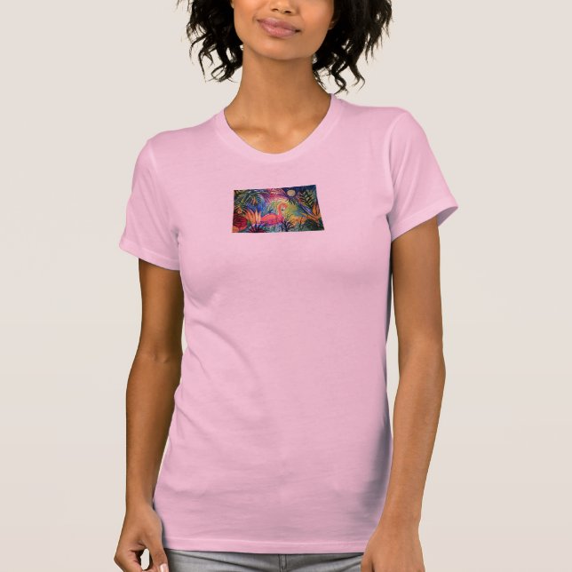 Camisa rosada tropical del flamenco (Anverso)