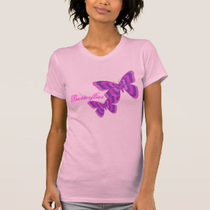 Camisa rosada y púrpura de la mariposa