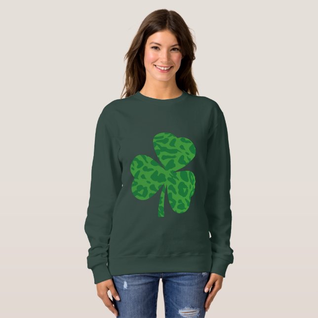 Camisa Shamrock del leopardo del Día de San Patric (Anverso completo)