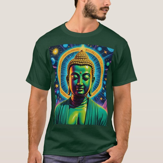 Camisa Sicodelic Cósmica Buda Glow (Anverso)