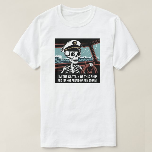Camisa Skeleton Caption. Camisa de Halloween del C (Diseño del anverso)