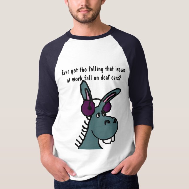 Camisa sorda del humor del trabajo de burro DF (Anverso)