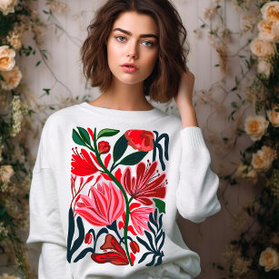 Camisa sudadera colorida floral abstracta moderna 