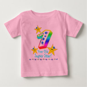 Camisa Super Star de 1 año para chicas