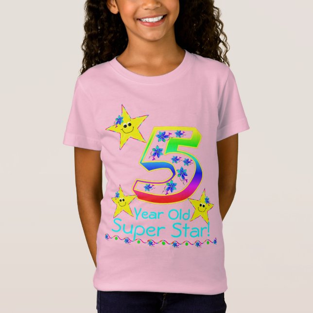 Camisa Super Star de 5 años para chicas (Anverso)