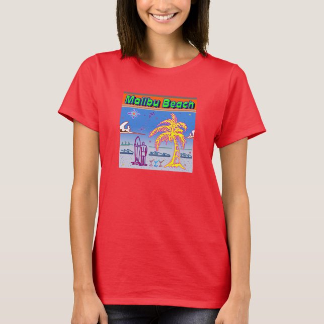 Camisa surfista "Malibu Beach" (Anverso)