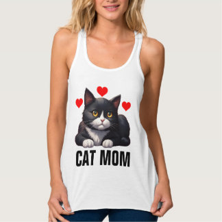 CAMISA TANK TOP GATO DE ESMOQUIN MADRE DE GATO