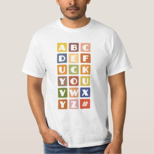 Camisa traviesa de los alfabetos - elija el estilo