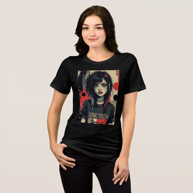 Camisa Tri-Blend Chica Emo Grunge (Anverso Completo)