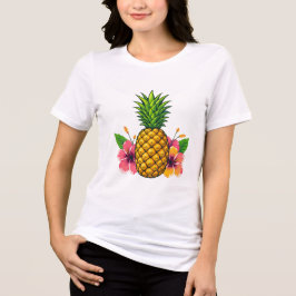 Camisa Tropical de Piña e Hibiscus T-Shirt