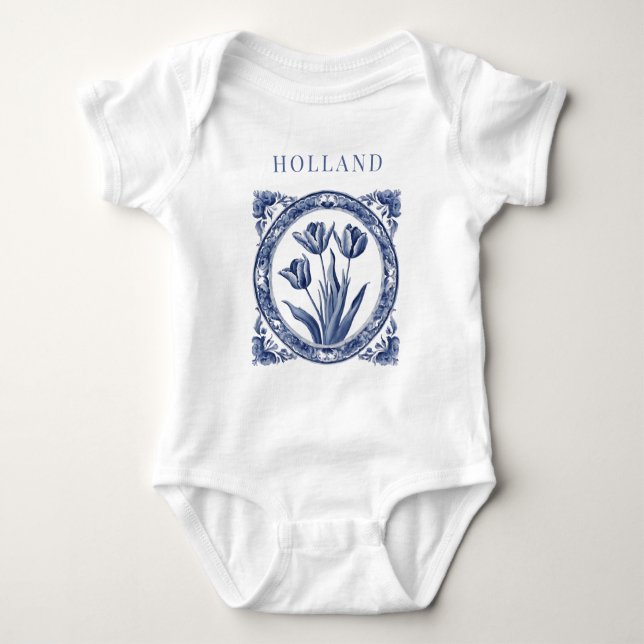 Camisa Tulipán Azul Delft Azul Holanda (Anverso)