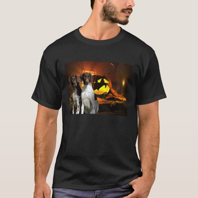 Camisa unisex alemana de Halloween del indicador (Anverso)