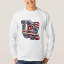 Camisa unisex de manga larga con falso bordado USA