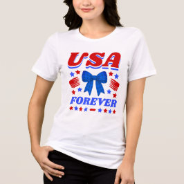 Camisa USA Por Siempre con Lazo de Cuadros Azules