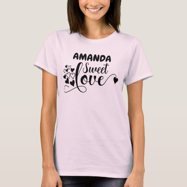Camisa valetine de personalizar Sweet Love Heart (Anverso)