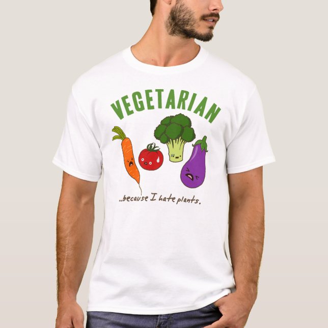 Camisa vegetariana divertida - verduras lindas del (Anverso)