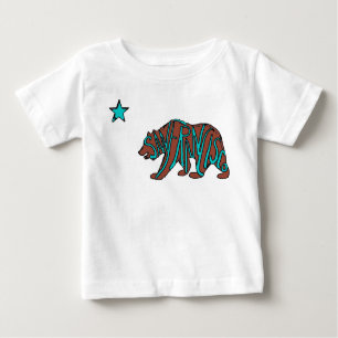 Camisa verde azulada del bebé del oso de San