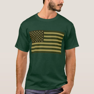 Camisa verde de la bandera americana