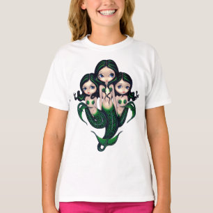 Camisa verde de los tríos de la sirena