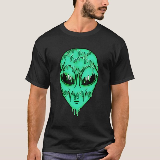 Camisa verde trippy para extranjeros - Cara psicod (Anverso)