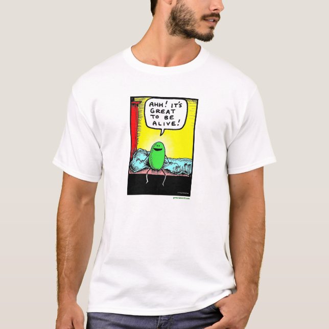 Camisa Verde Weenii "Es grandioso estar vivo" (Anverso)