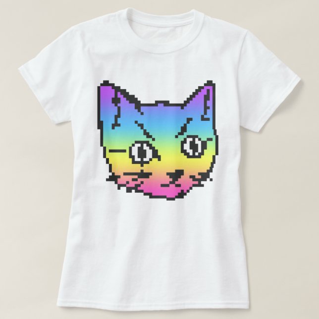 CAMISA VIDEO GATITO PIXEL ART (Diseño del anverso)