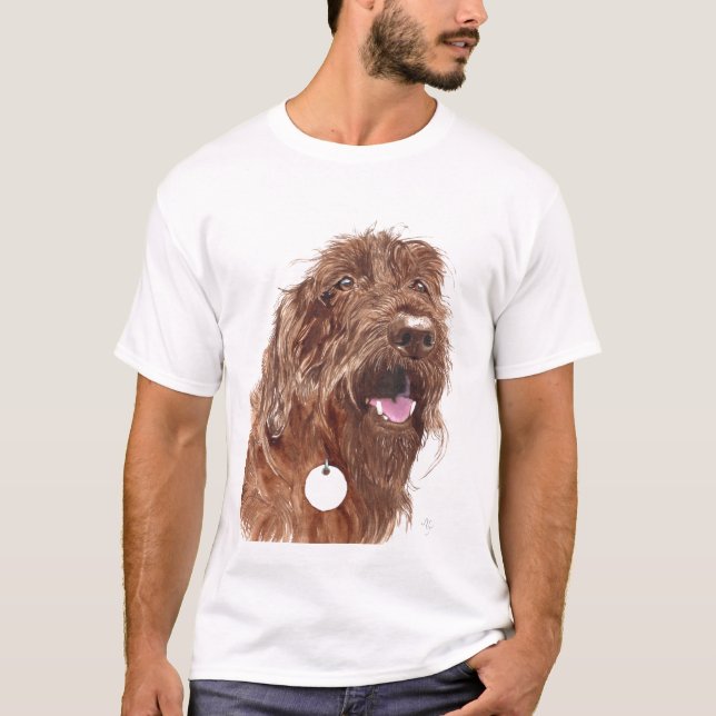 Camisa viva de Labradoodle #1 Edun del chocolate (Anverso)