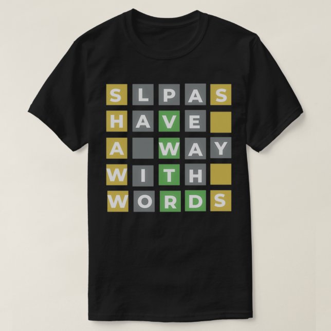 Camisa Wordle Fan de SLPA (Diseño del anverso)