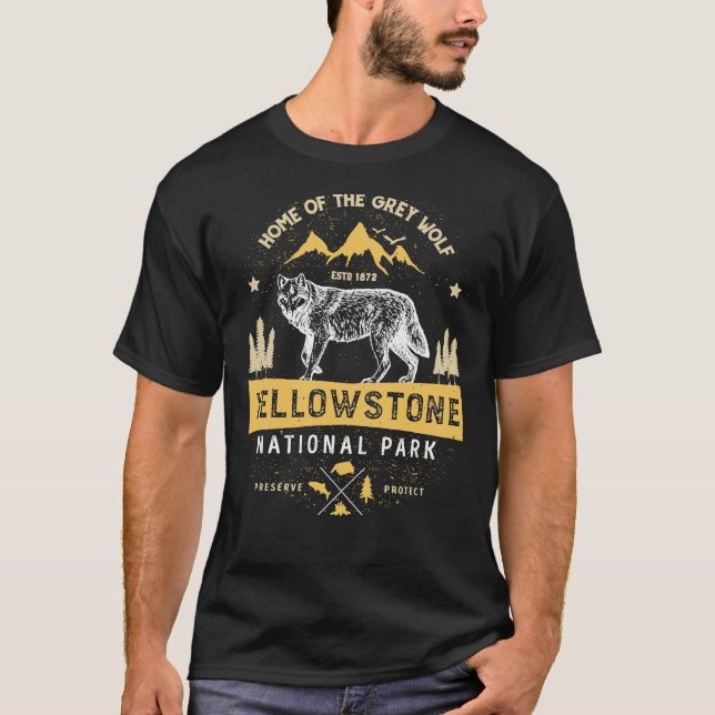 Camisa Yellowstone T shirt National Park Gray Wolf (Anverso)